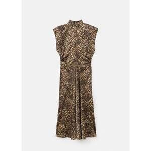 MANGO - Leopard-print satin dress brown - 2 - Woman